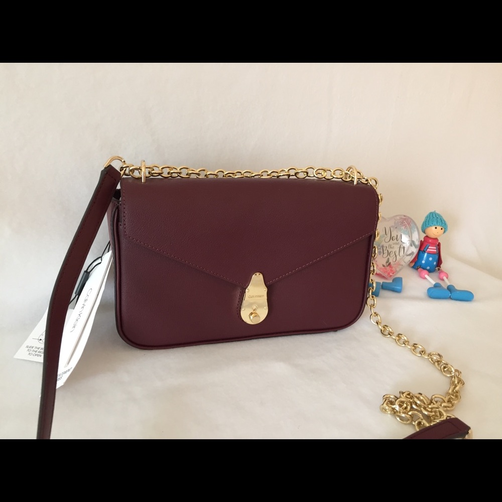 Calvin Klein Lock Daytonna Leather Flap Handbag - Picture 4 of 12